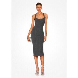 Noam Anouk Midi Dress Gray Bodycon Revolve Size Small $298